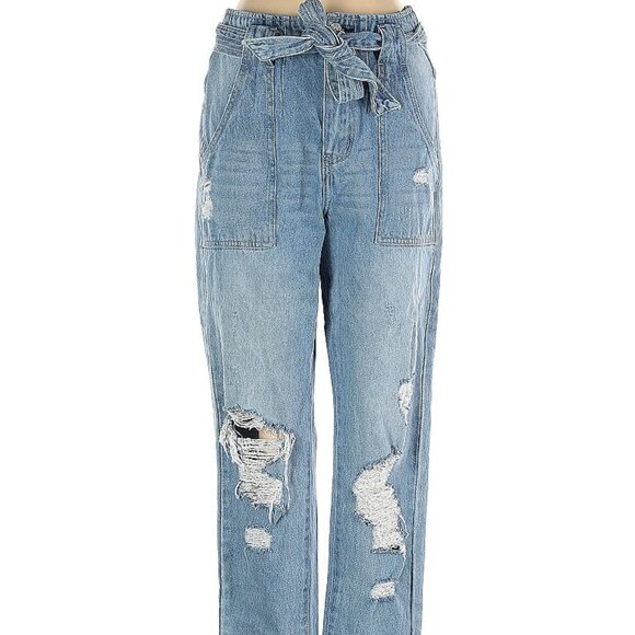 3 for $30 - Vervet High Rise Belted Denim Pants NWOT - Picture 1 of 6